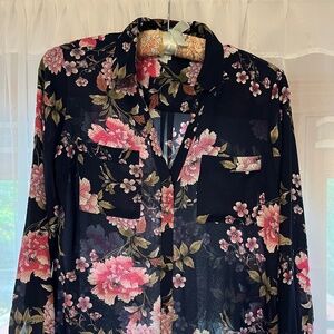 Candie's Floral Button Down Shirt